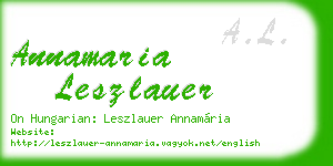 annamaria leszlauer business card